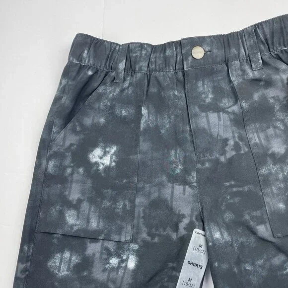 Carhartt Shorts Boys M 10 12 Black Tie-Dye Flat Front Elastic Waist APP1859 - Picture 4 of 9